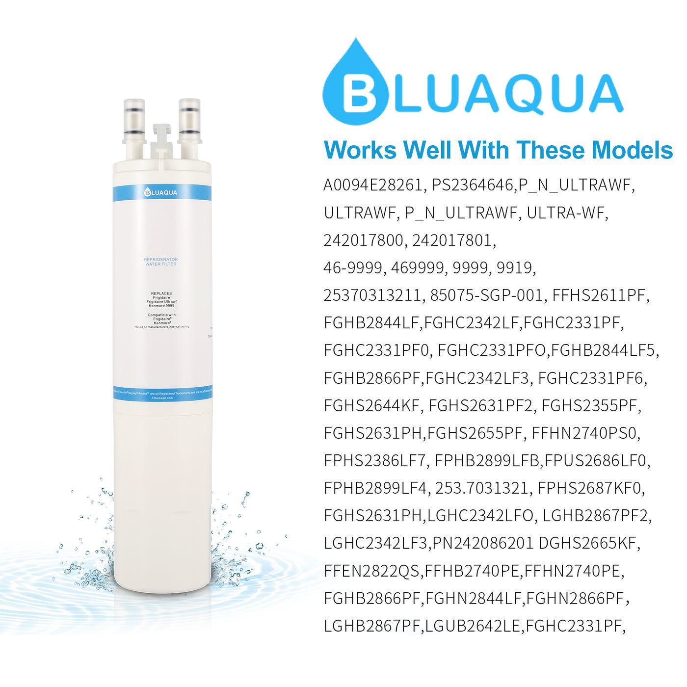 Substitute for kenmore water filter 046-9999  with Bluaqua ultrawf water filters
